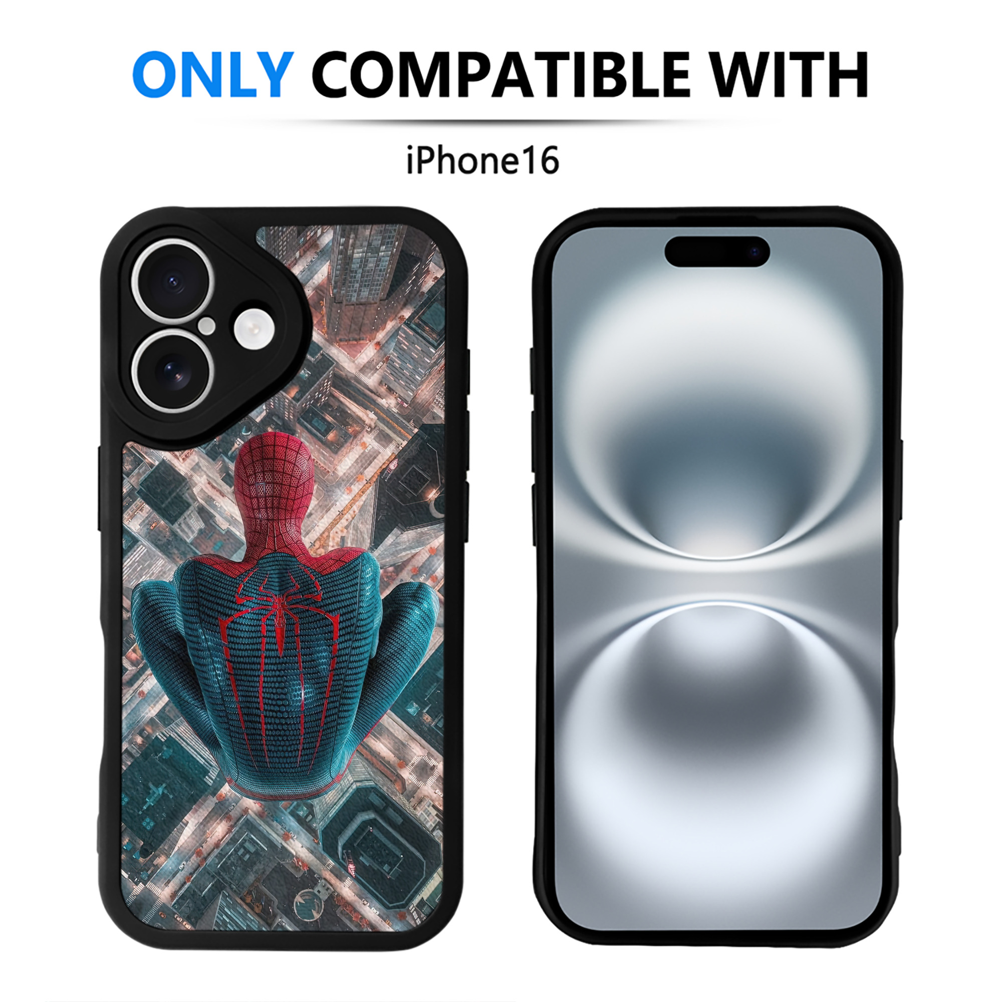 Spider Man スパイダーマン 【iPhone 16シリーズ対応】シリコンスマホケース（レザー調） 材質：シリコン